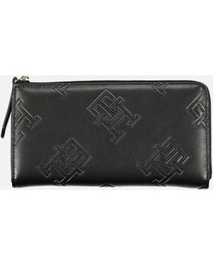 Tommy Hilfiger Multi-Compartment Wallet With Zip Closure And Logo - Black