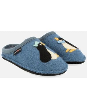 Haflinger Pingu Slippers Powder - Blue