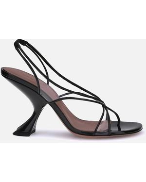 AMINA MUADDI Transparent Pvc Crisscross Geometric Heel Sandals - Metallic