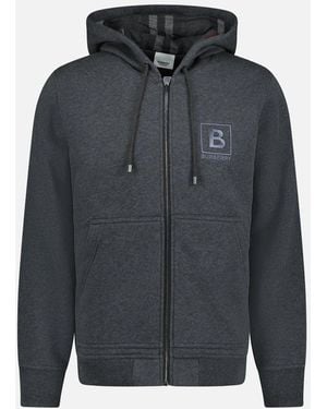 Burberry 'Fordson' Check Hoodie Sweatshirt Charcoal - Blue