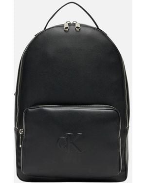 Calvin Klein Structured Zip Closure Bag With Multiple Pockets - Black