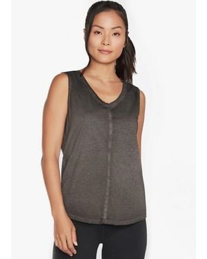 Skechers W1Tt128/Blk Diamond Wash Hatha V-Neck Tank Bold - Grey
