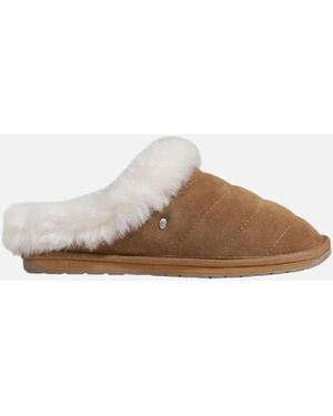 EMU Suede Leather Slip-On Sandals - Brown