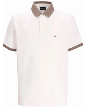 Emporio Armani Branded Piquet Polo - White