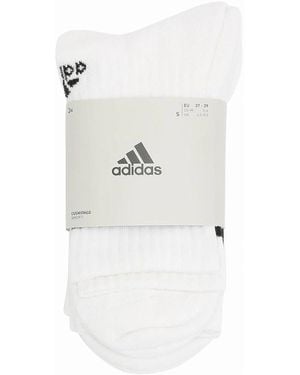 adidas 3 Pack Crew Socks - White