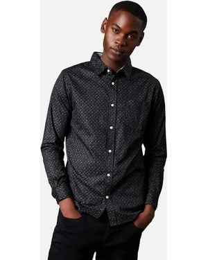 MAINE Geometric Long-Sleeved Shirt - Black