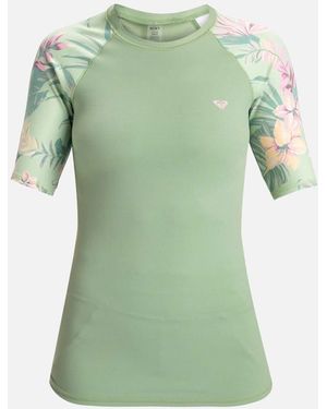Roxy Into The Sun Short Sleeve Rash Vest - Green