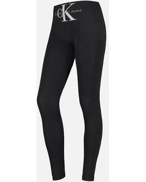 Calvin Klein Jeans High-Waist Logo Leggings - Black