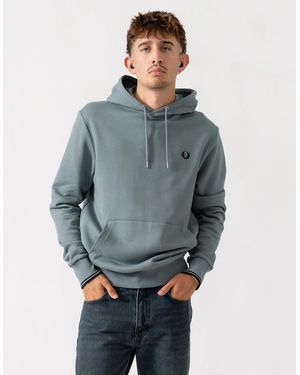 Fred Perry Tipped Hooded Sweatshirt - Blue