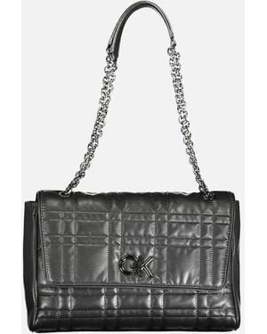 Calvin Klein Eco-Conscious Chic Handbag With Chain Handles - White
