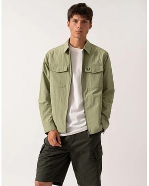 Fred Perry Zip Overshirt - Green