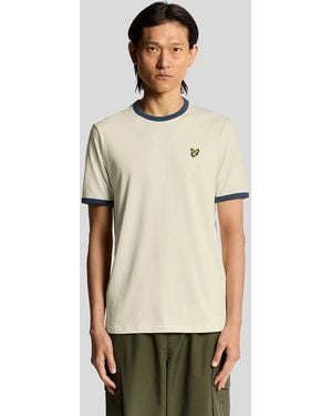 Lyle & Scott Ringer Cotton Crew Neck T-Shirt - Natural