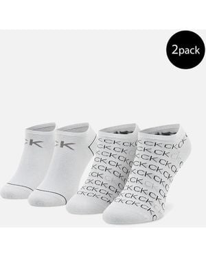 Calvin Klein Noshow Socks Ck Monogram - White