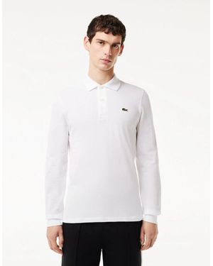 Lacoste Original.12.12 Long Sleeve Cotton Polo Shirt - White