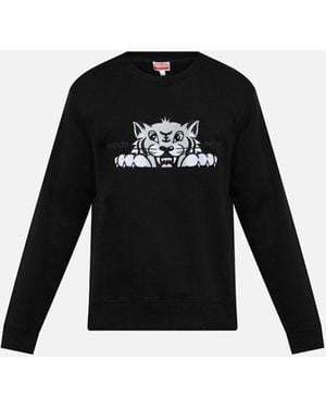 KENZO Happy Tiger Embroidered Slim Sweatshirt - Black