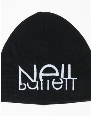 Neil Barrett Sliced Logo Beanie Hat - Black