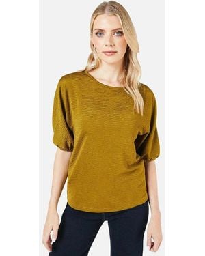 PRINCIPLES Ladies Textured Jersey Top - Yellow