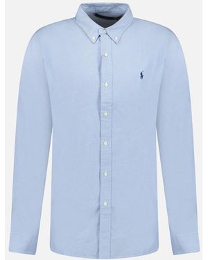 Polo Ralph Lauren Ralph Lauren Custom Fit Stretch Long Sleeve Sport Shirt - Blue