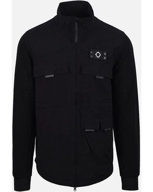 Ma Strum Mixed Media Funnel Shirt Jet - Blue