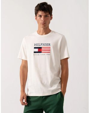 Tommy Hilfiger Americana Monotype Flag Box T Shirt - White