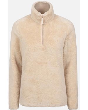 Mountain Warehouse Ladies Teddy Fleece Quarter Zip Fleece Top - Natural