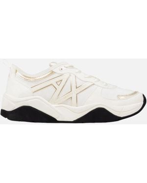 ARMANI EXCHANGE Lace-Up Rubber Sole Polyester Trainers - White