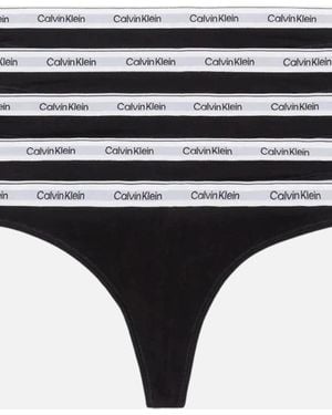 Calvin Klein 5-Pack Modern Logo Thongs - Black