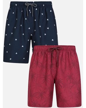 Mountain Warehouse Aruba Swim Shorts (Pack Of 2) - Red