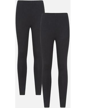 Mountain Warehouse Ladies Cotton Blend Leggings (Pack Of 2) - Blue