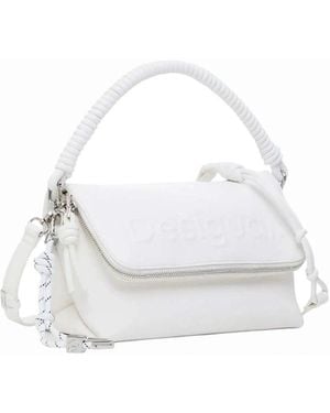 Desigual Polyurethane Structured Tote Bag - White