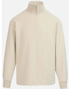 Sandbanks Interlock Quarter Zip Stone - White