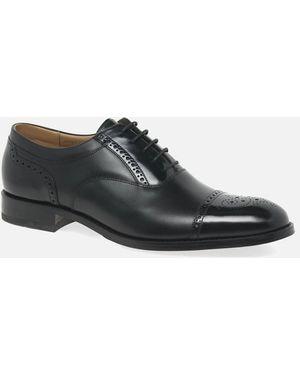 Loake Woodstock Lace Up Half Brogues - Black