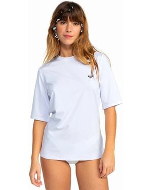 Roxy New Enjoy Waves Uv Protect Short Sleeve Rash Vest - White