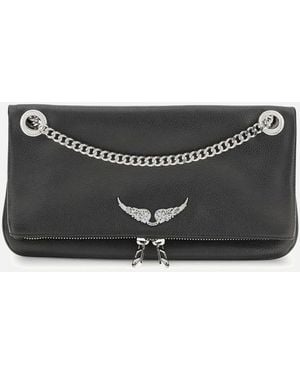 Zadig & Voltaire Rock Ii Functional Shoulder Bag With Chain - Black
