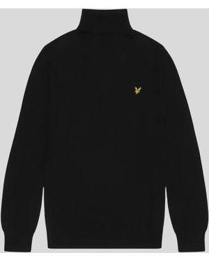 Lyle & Scott Cotton Merino Turtleneck Jumper - Black