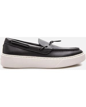 Karl Lagerfeld Flint Ii Deck Leather Loafer - Black