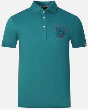Aquascutum Aldis London Logo Polo Shirt - Blue
