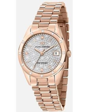 Chiara Ferragni Quartz Analog Stainless Steel Watch With Deployant Clasp - White