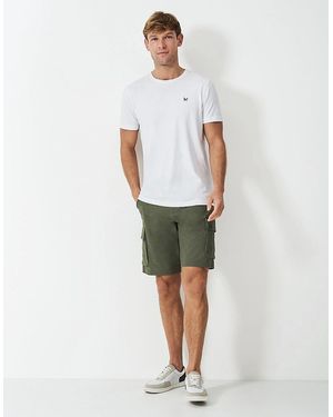 Crew Formby Stretch Cargo Shorts Heritage - White