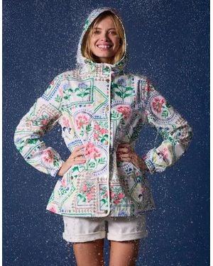 Joules Holt Raincoat Mosaic Floral - Green