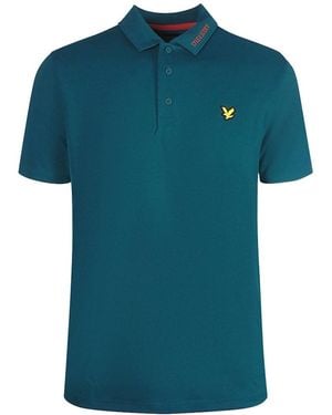 Lyle & Scott Lyle & Scott Collar Logo Short Sleeved Golf Polo Shirt - Blue