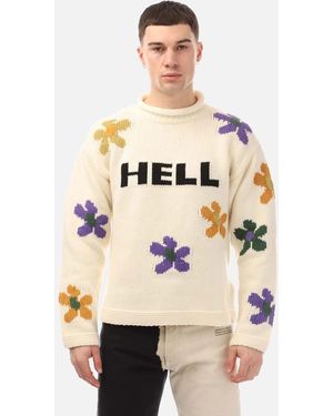 Palm Angels Hell's Flowers Jumper - Natural