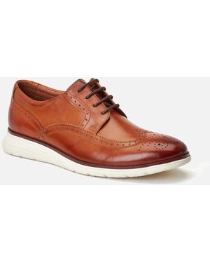 Base London London Flight Leather Burnt Tan Brogues Shoes - Brown