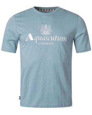 Aquascutum Active Big Logo T-Shirt - Blue
