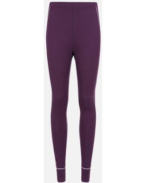 Mountain Warehouse Ladies Asgard Merino Wool Thermal Base Layer Leggings - Purple