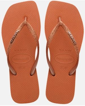 Havaianas Square Glitter Flip Flop Cerrado - Orange