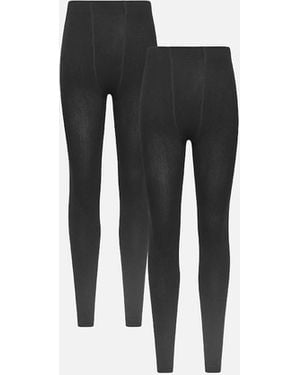 Mountain Warehouse Ladies Brushed Isotherm Thermal Leggings (Pack Of 2) - Black