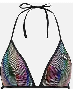 Calvin Klein Pride Triangle Swim Bikini Top, Gradient - Blue