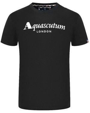 Aquascutum London Brand Logo T-Shirt - Black