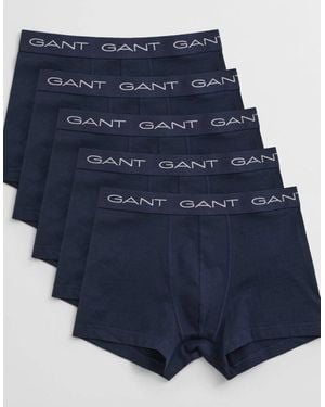 GANT 5-Pack Slim Fit/Regular Rise Boxer Trunks, Marine - Blue